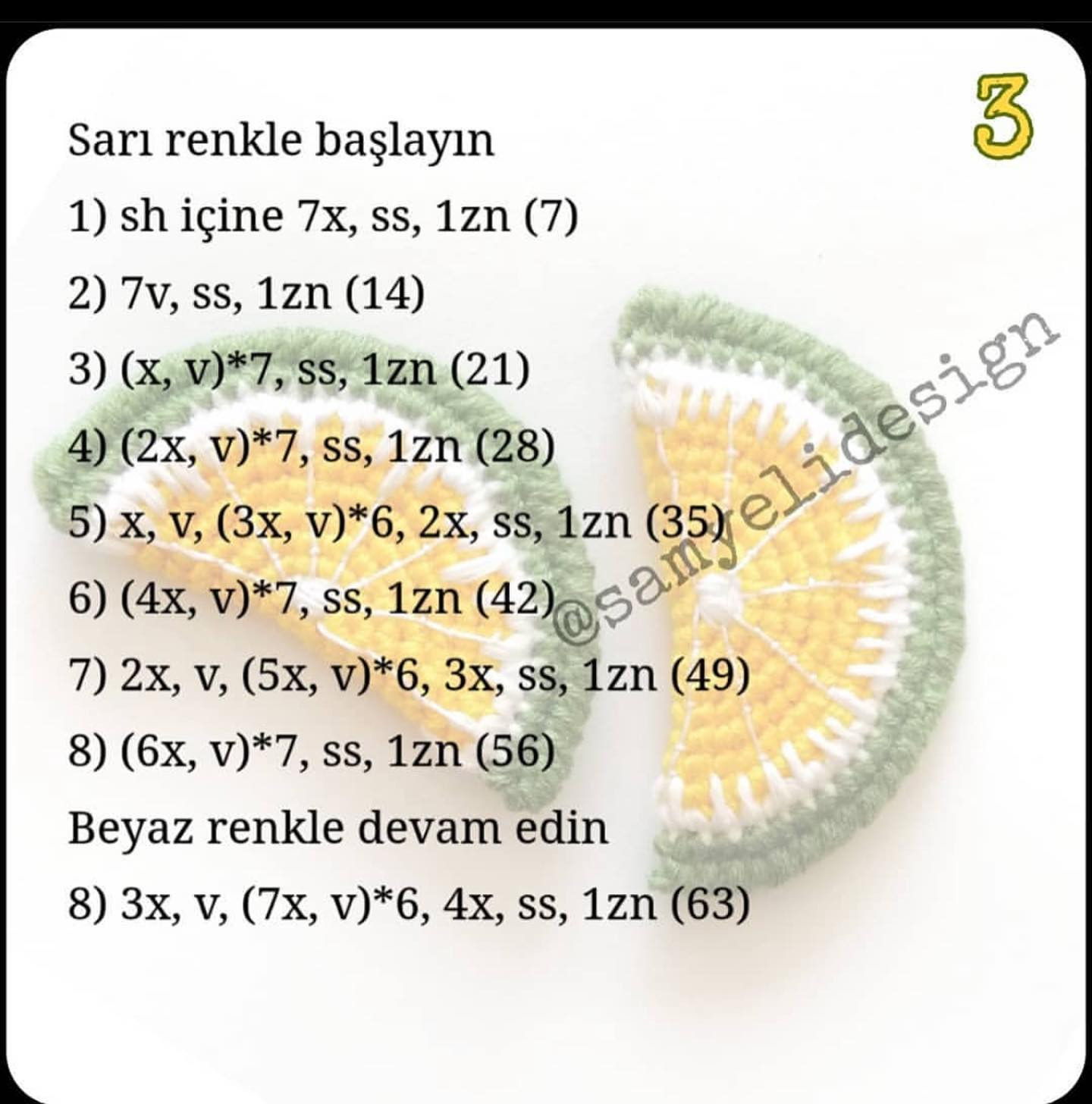Limon Şeklinde Tığ İşi Saç Tokası: Renkli ve Eğlenceli Tasarım