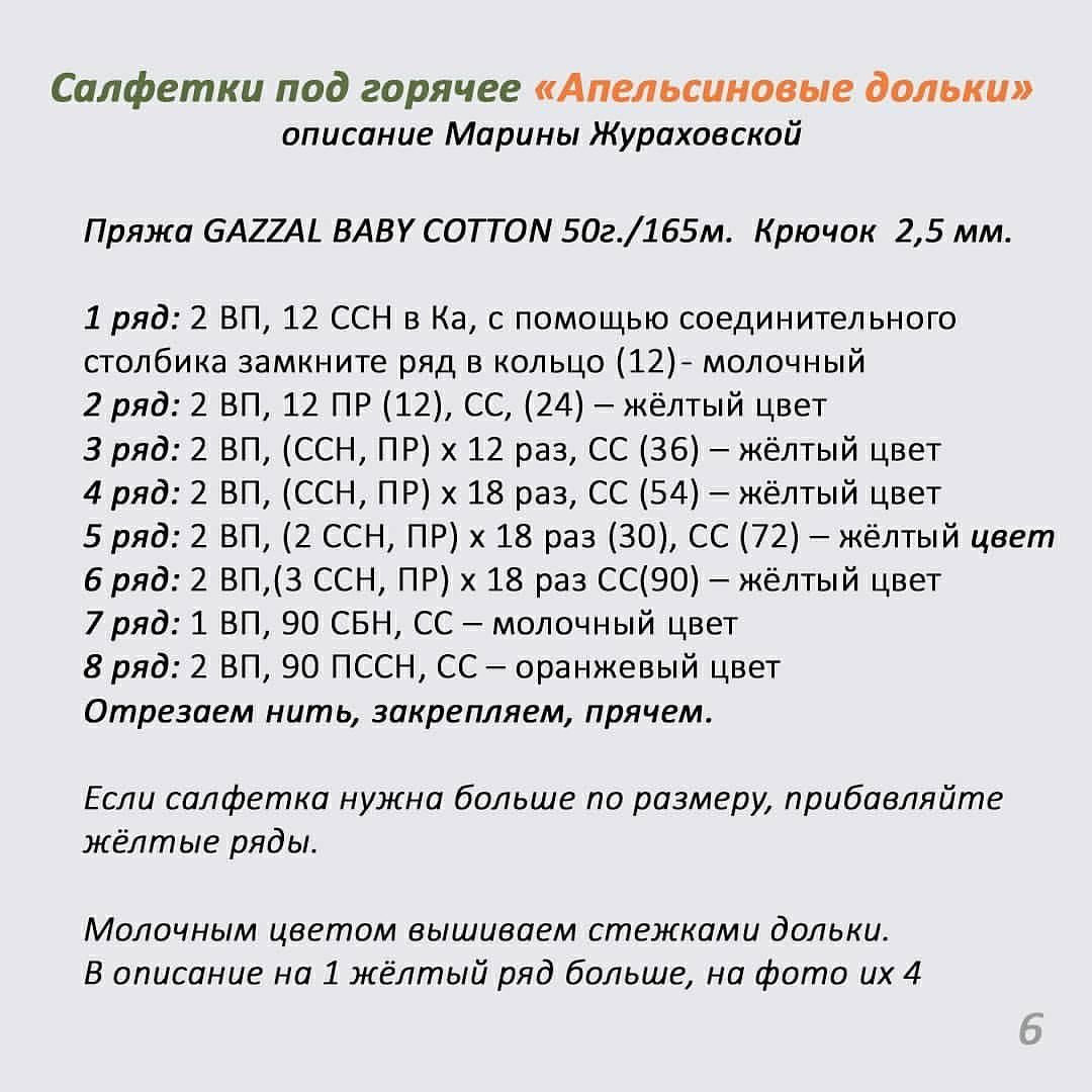 Мастер-класс по вязанию крючком подставок в виде апельсинов