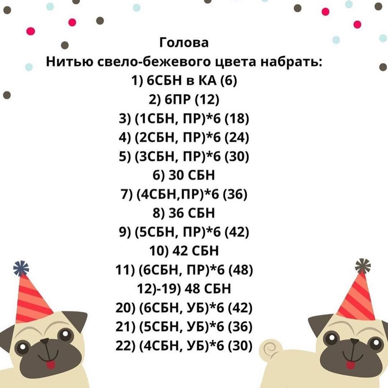 Мастер-класс по вязанию крючком: погремушка в виде мопса