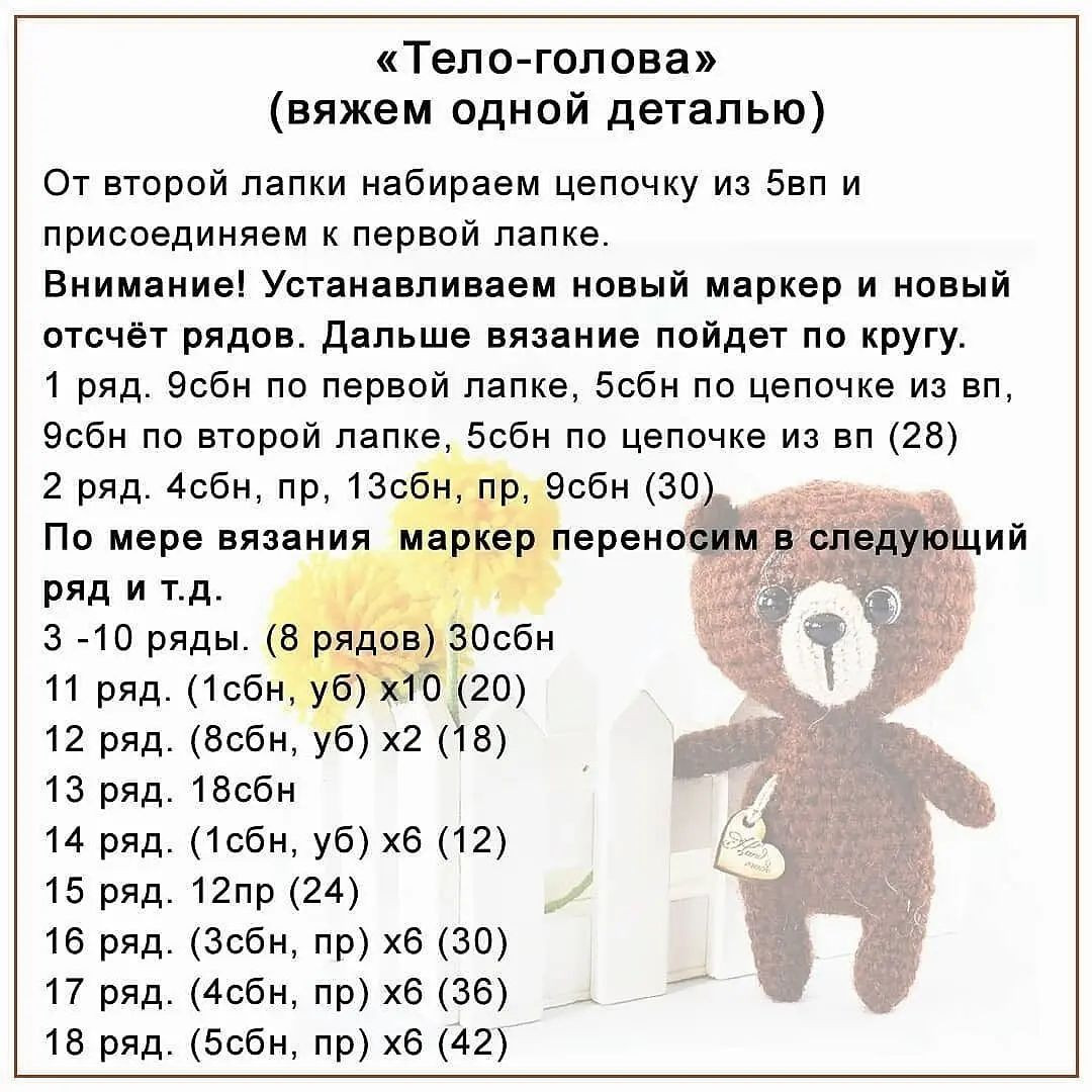 Мастер-класс по вязанию: Медвежата Боня и Моня