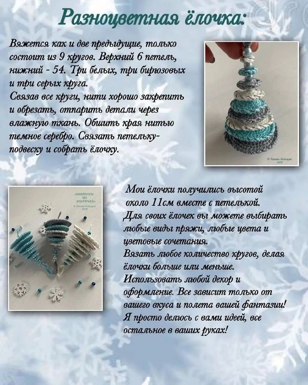 Мастер-класс по вязанию новогодних ёлочек крючком для украшения