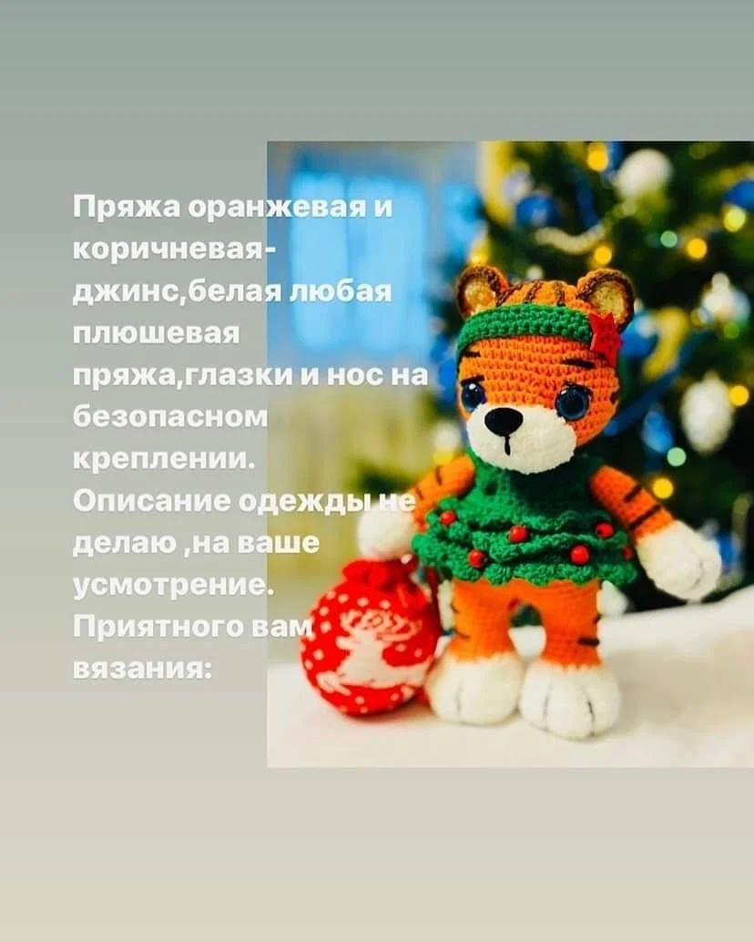 Мастер-класс по вязанию тигрёнка в зимней одежде