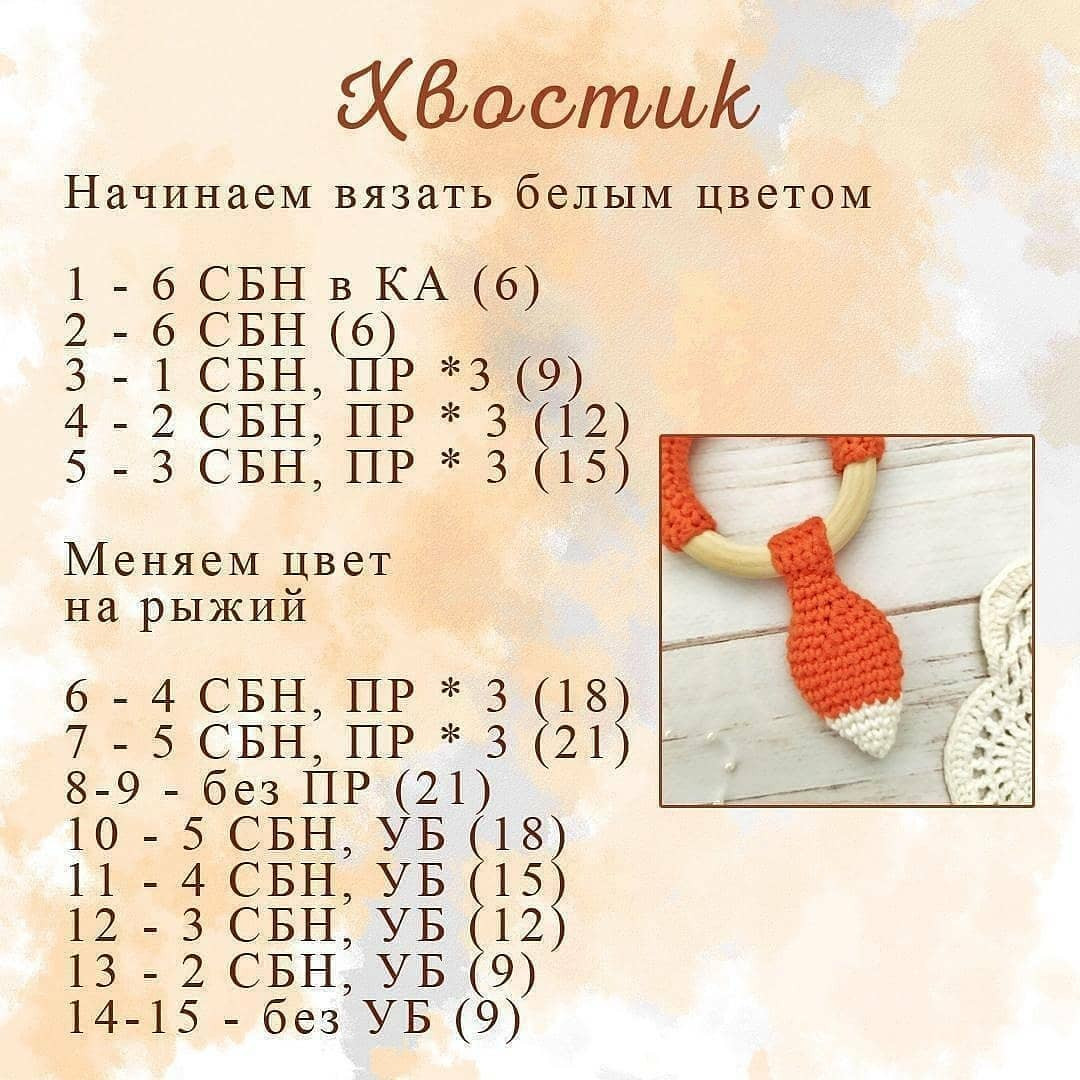 Милые вязаные игрушки для малышей: описание и схема вязания лисички.