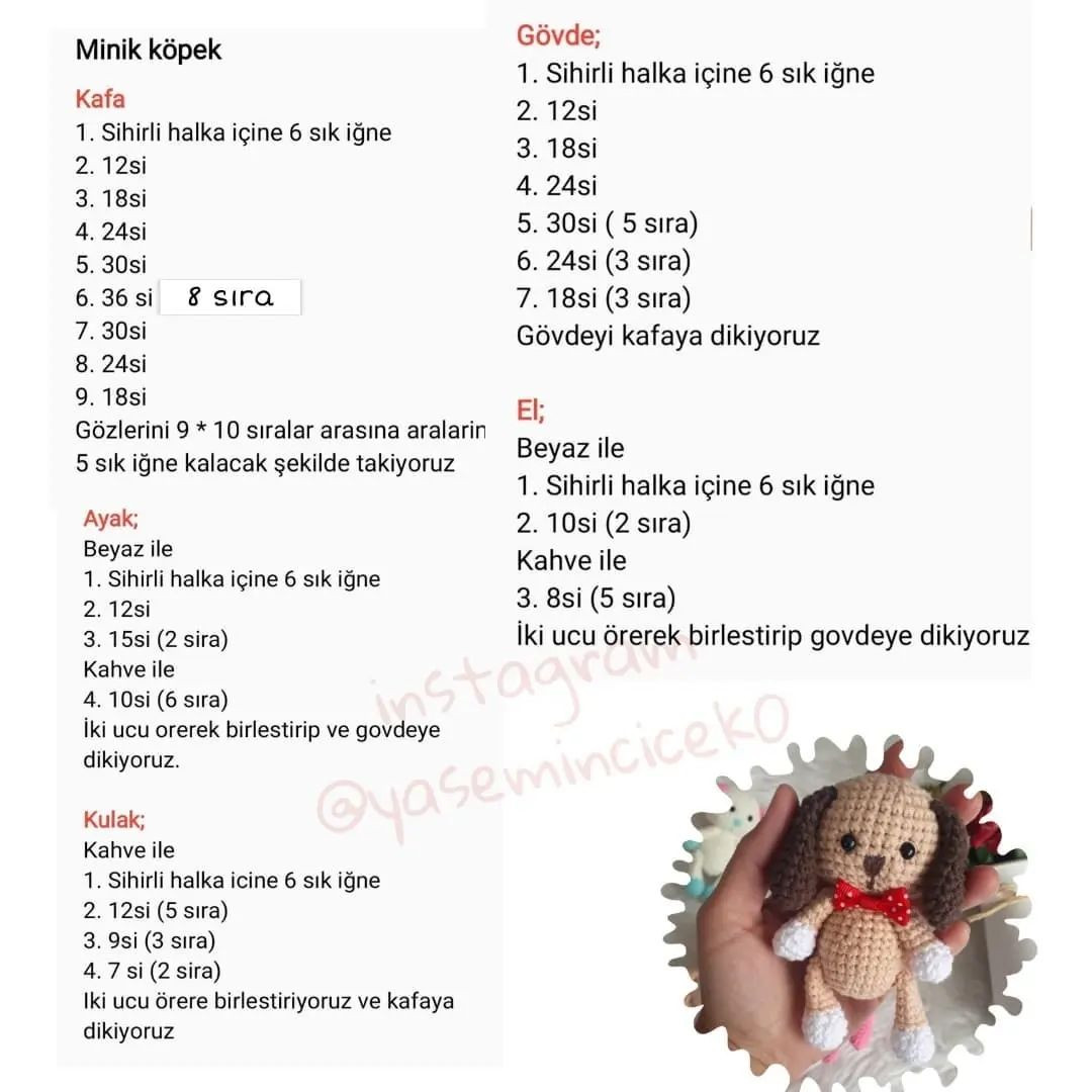Minik Köpek Amigurumi Tarifi: Sevimli Oyuncak Yapımı İçin Adım Adım Kılavuz