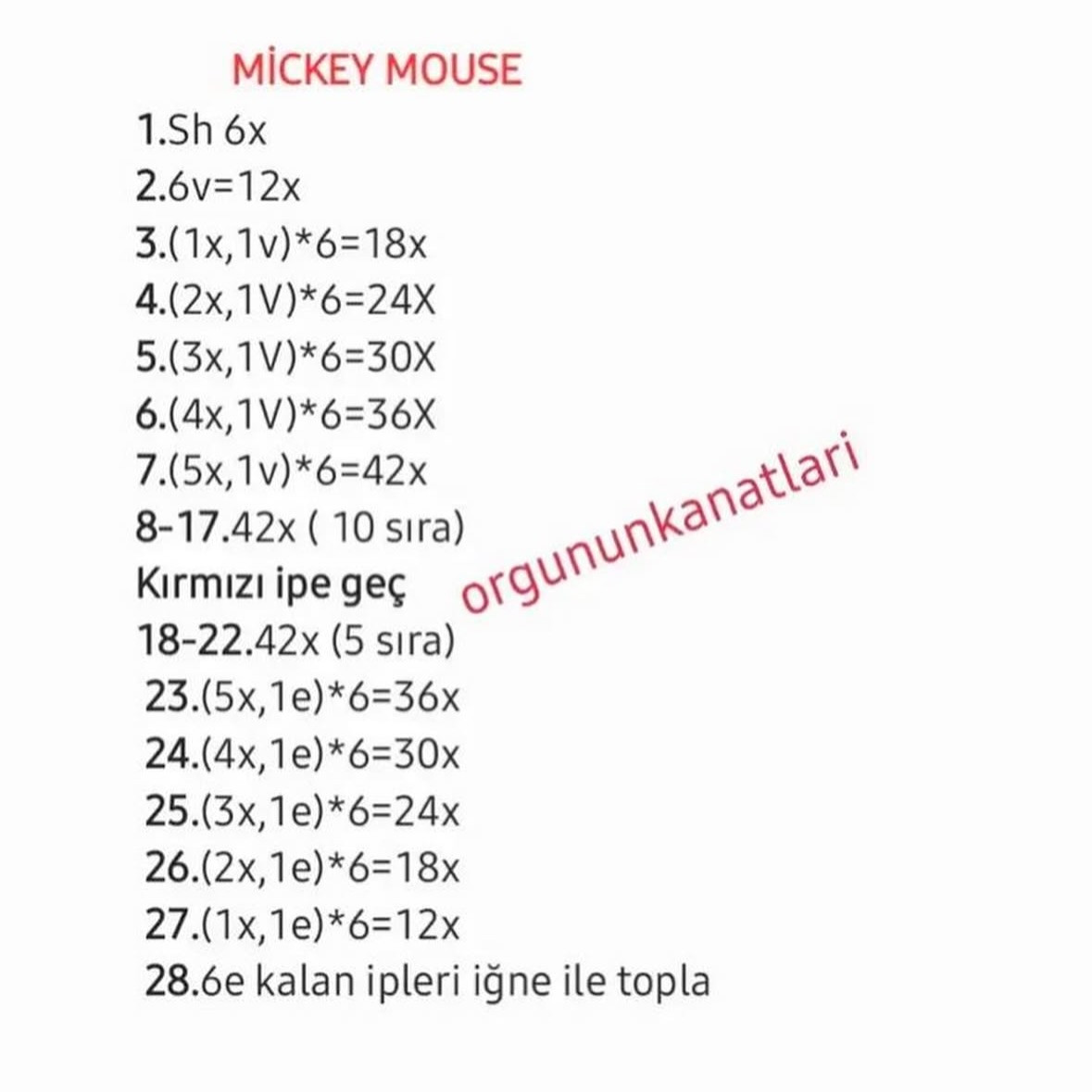 Minnie ve Mickey Mouse Amigurumi Ücretsiz Tarif