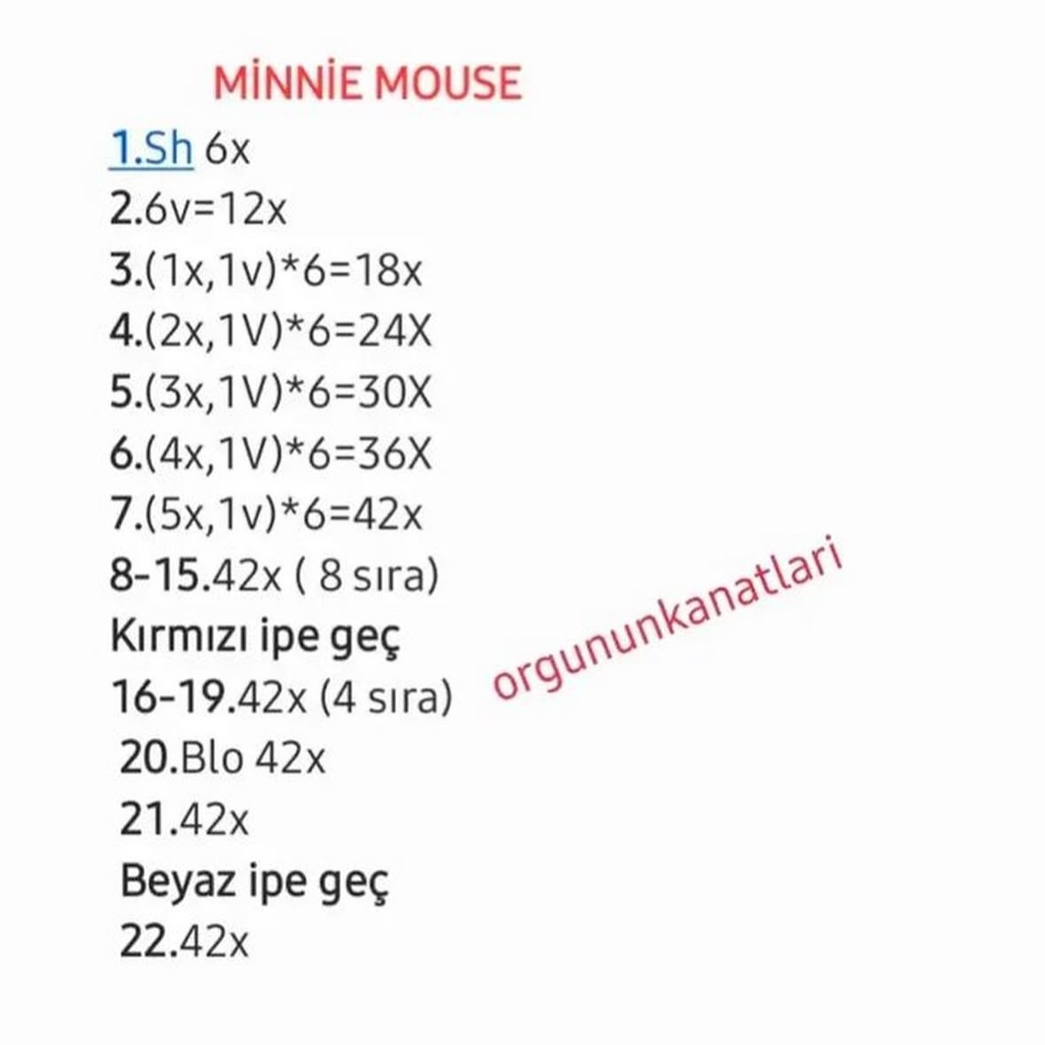 Minnie ve Mickey Mouse Amigurumi Ücretsiz Tarif