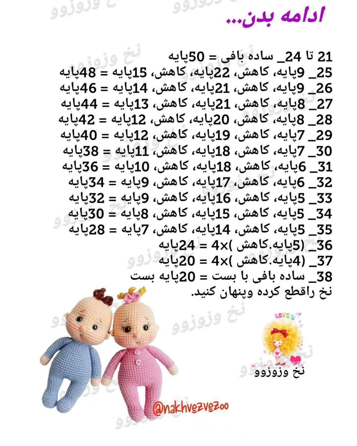 مجموعه الگوهای بافتنی عروسک نوزاد