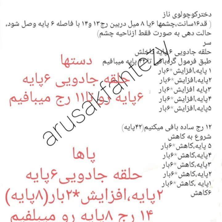 متن آموزشی: روش بافت عروسک کوچک زیبا