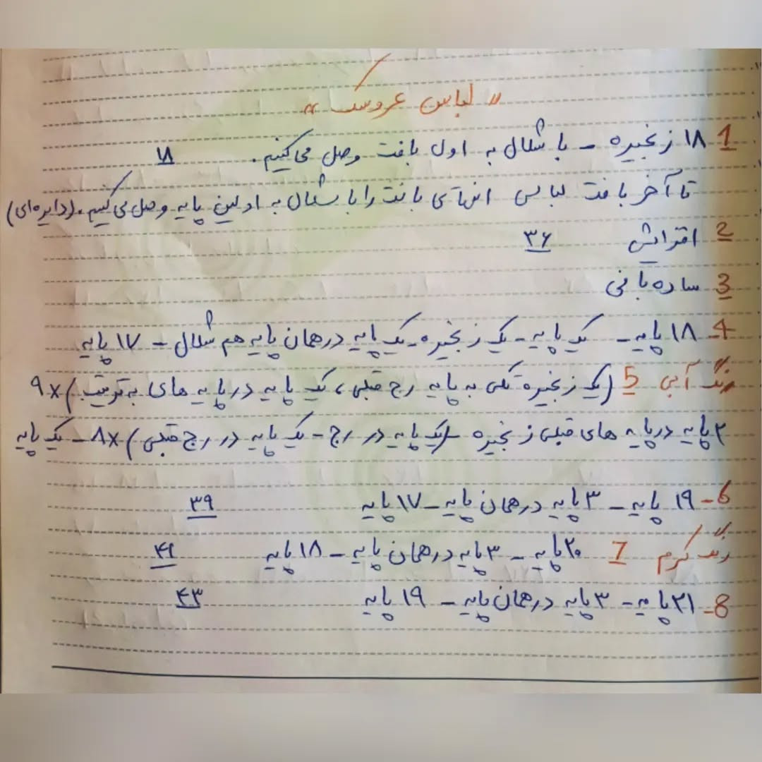 متن الگوی قلاب‌بافی عروسک با لباس رنگارنگ