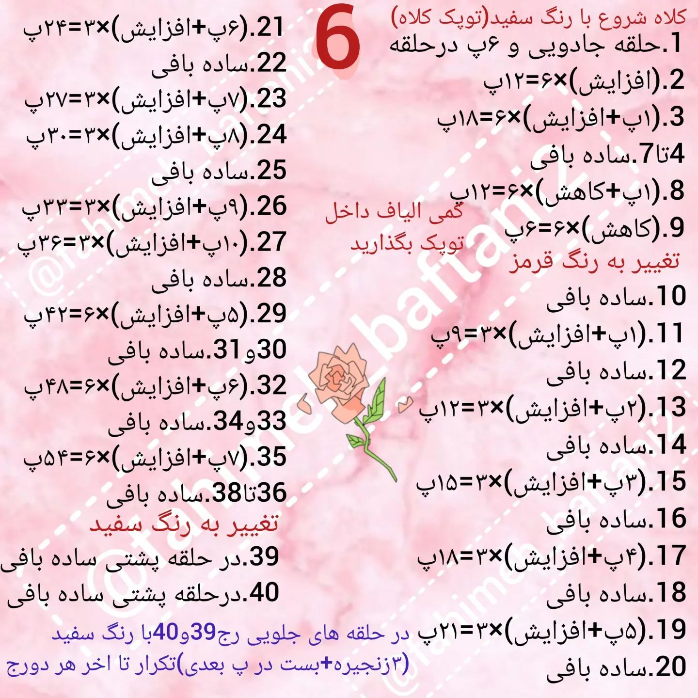 متن الگوی قلاب‌بافی عروسک بابانوئل رایگان