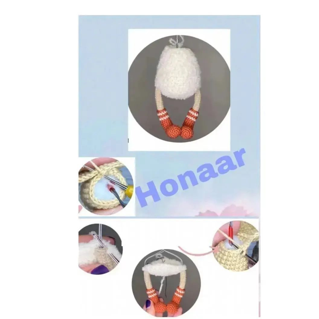 متن: الگوی قلاب‌بافی عروسک بره با ژاکت سبز