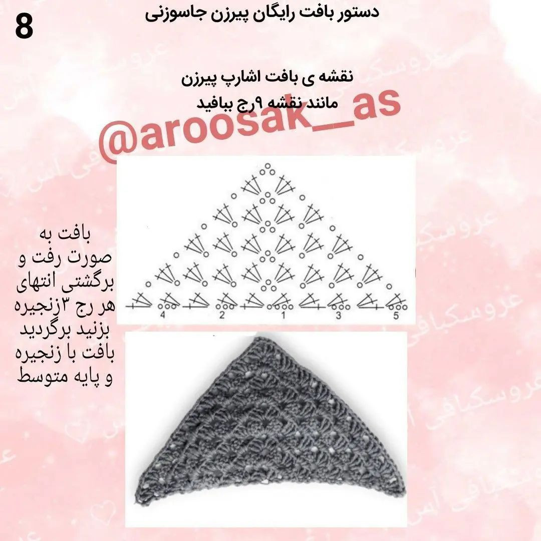 متن الگوی قلاب‌بافی مادربزرگ دوست‌داشتنی و بامزه