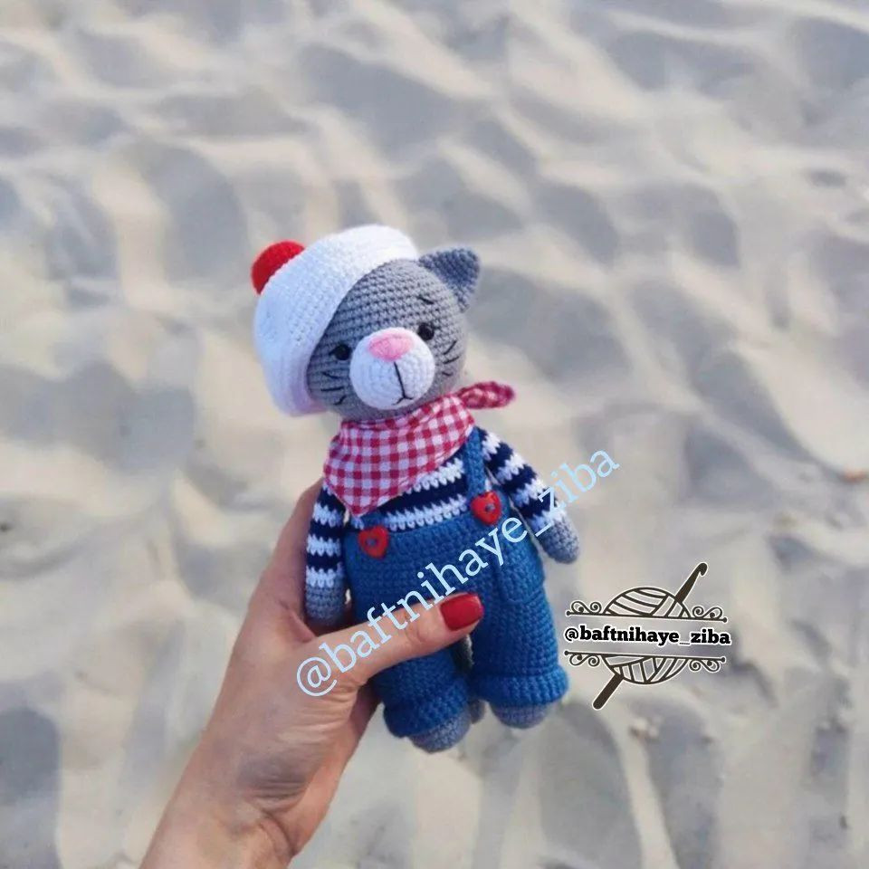 متن بافتنی زیبا برای عروسک گربه دستباف