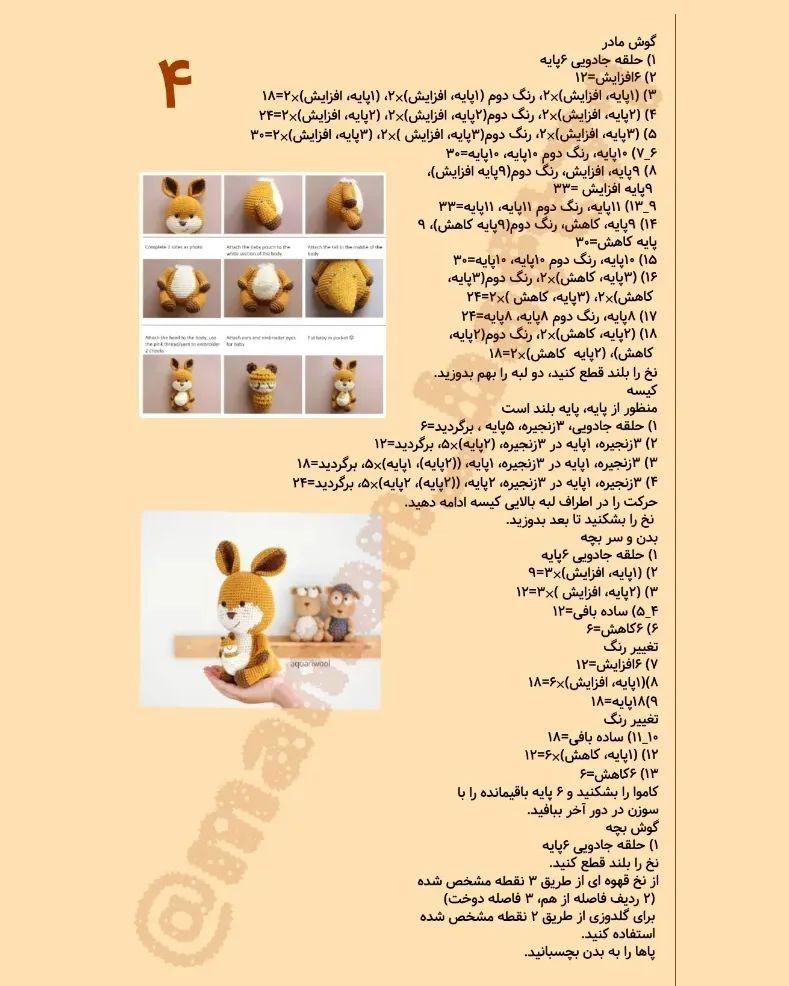متن فارسی: راهنمای بافت کانگورو با ترجمه اختصاصی از کانال مامابافت
