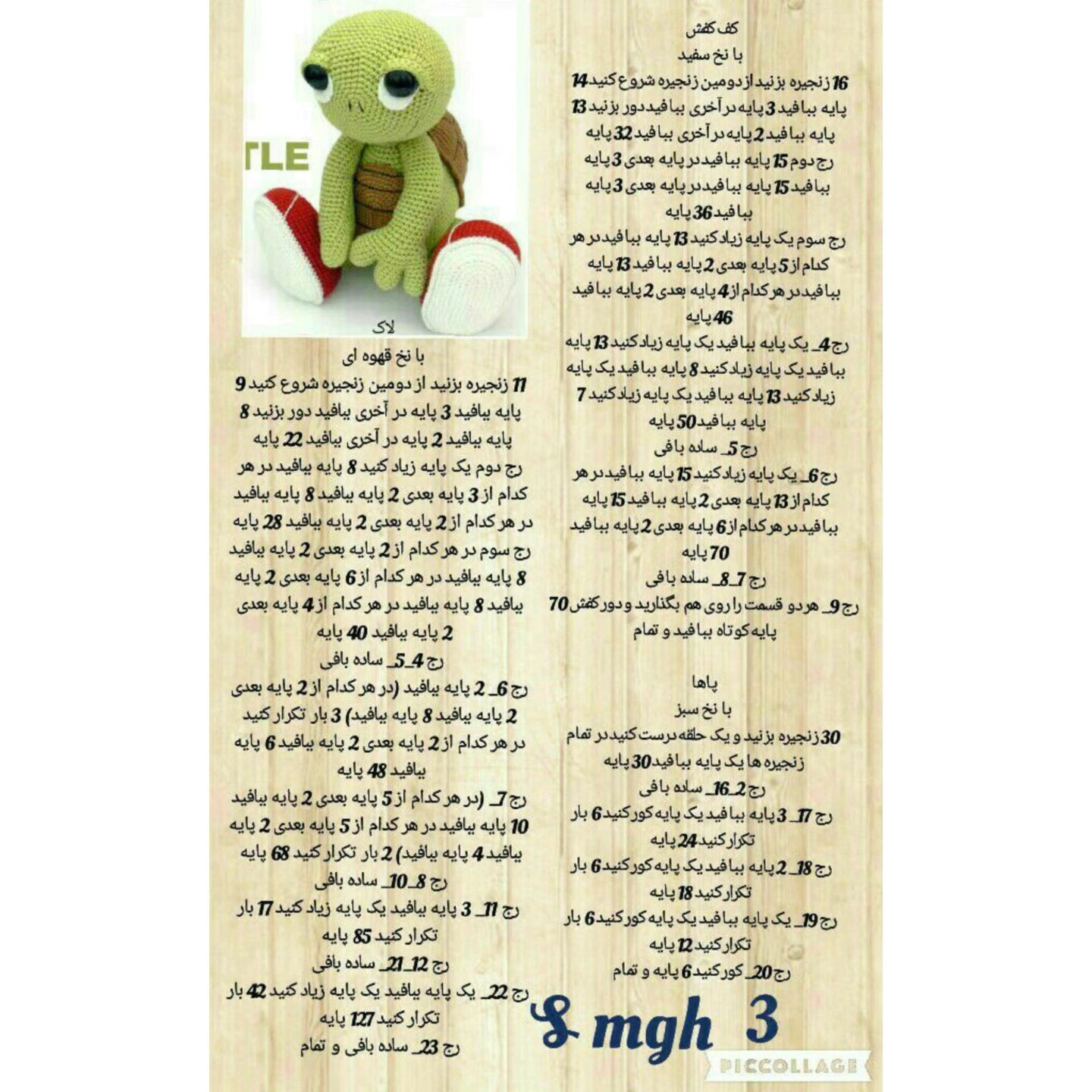 متن قلاب‌بافی لاک‌پشت دوست‌داشتنی با کفش‌های قرمز