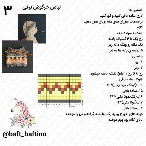 متن نقش قلاب‌بافی عروسک خرگوش با کلاه و ژاکت زرد
