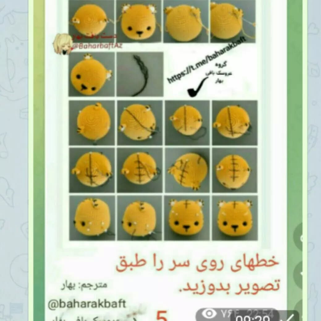 متن راهنمای بافت عروسک قلاب‌بافی ببر و گربه