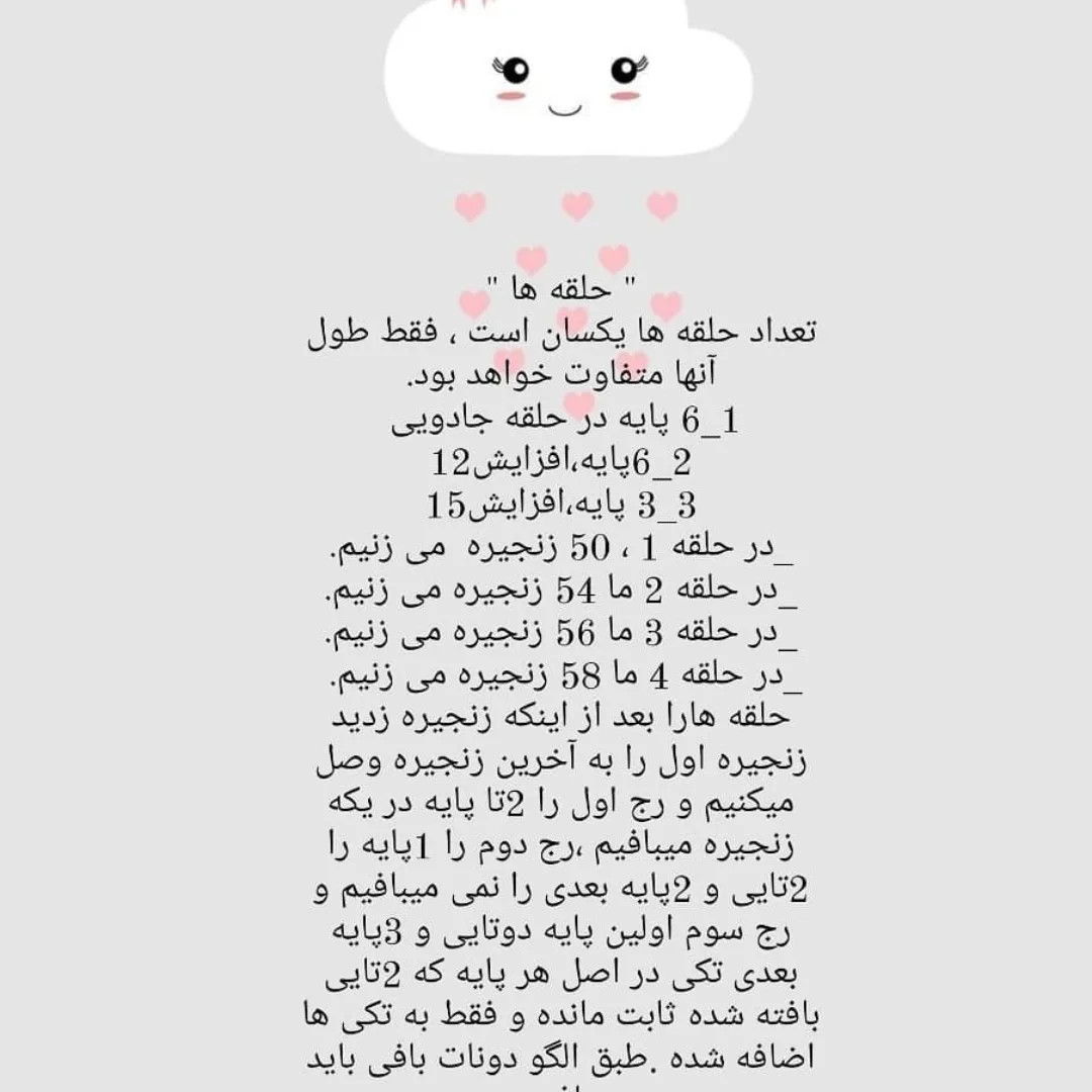 متن ساده برای بافتنی عروسک خرگوش و حلقه‌های رنگارنگ