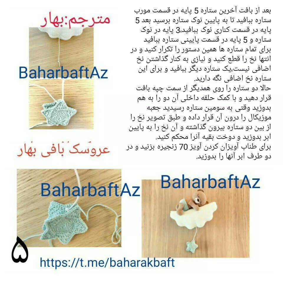 متن ترجمه: خرس خوابیده بر روی ماه با ستاره‌های کوچک