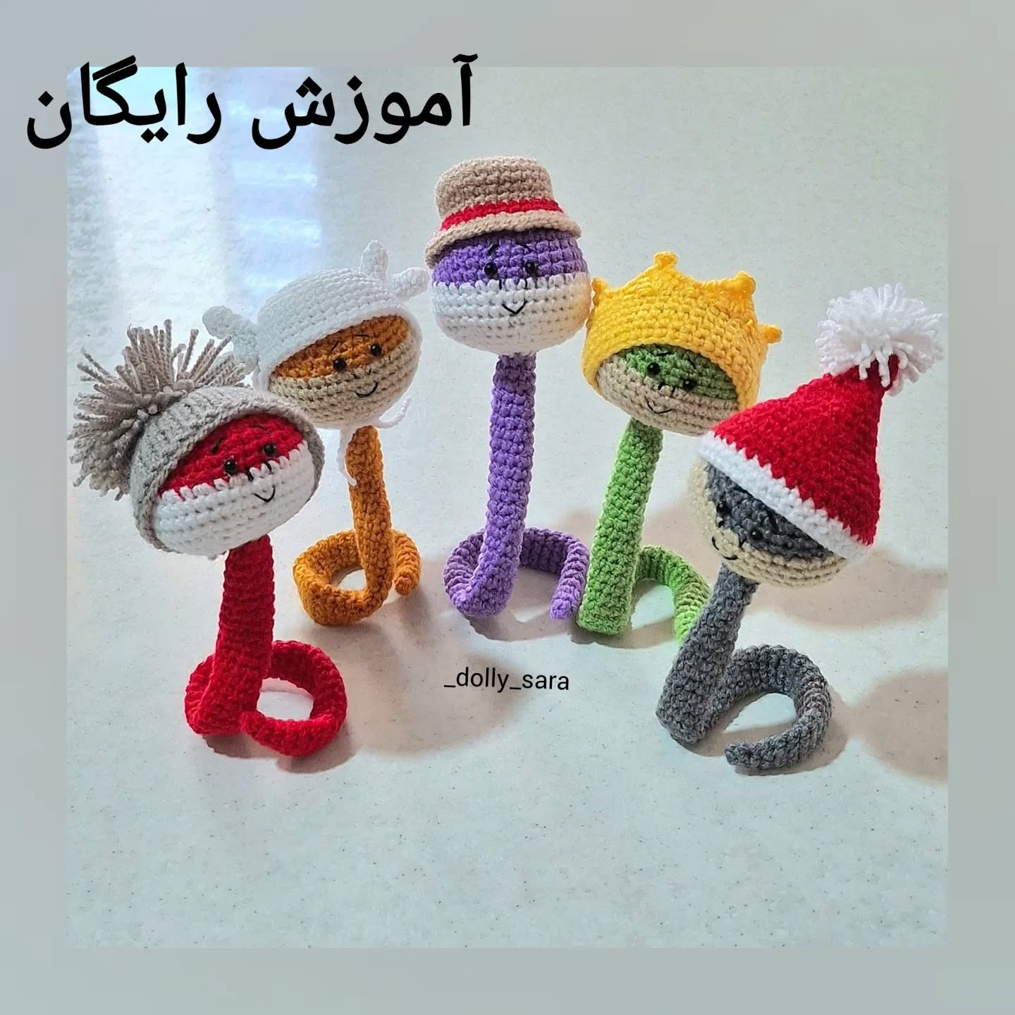 متنوع ترین مدل های قلاب بافی عروسک بر روی مداد