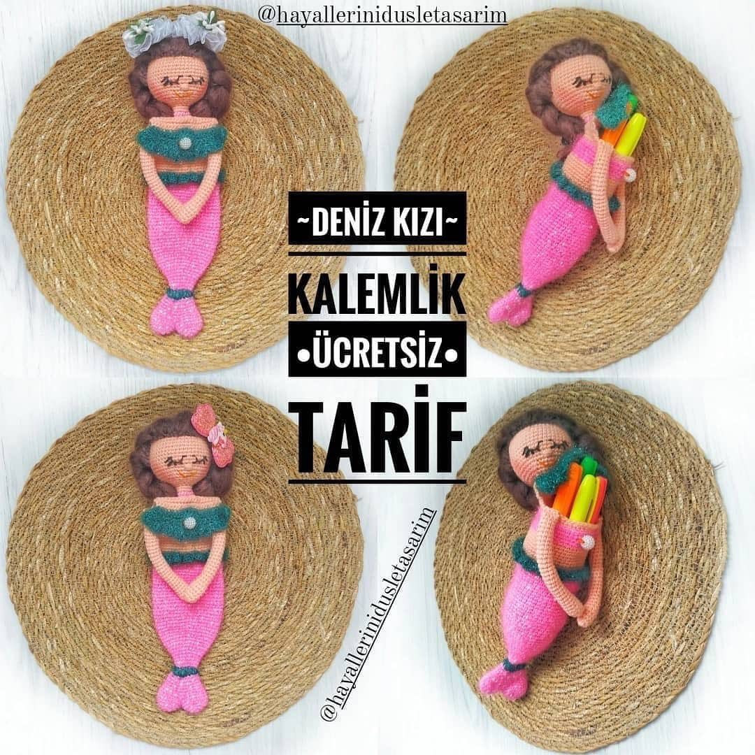 نقشه قلاب‌بافی عروسک پری دریایی دست‌ساز
