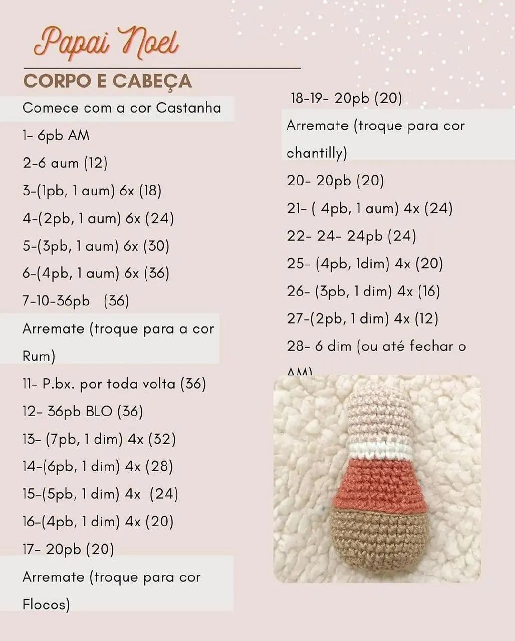 Padrão de Crochê Amigurumi: Papai Noel Natalino com Receita Gratuita
