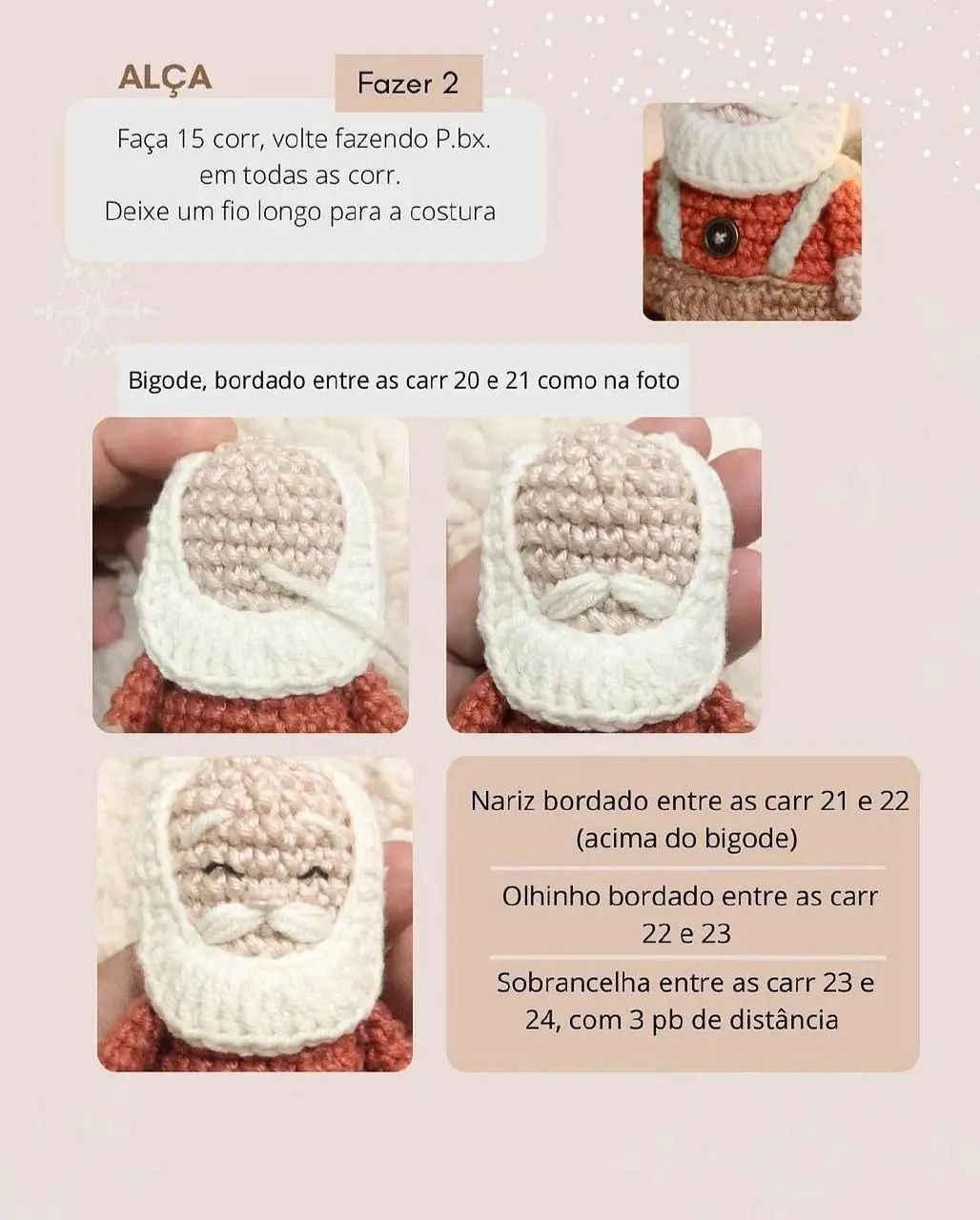 Padrão de Crochê Amigurumi: Papai Noel Natalino com Receita Gratuita