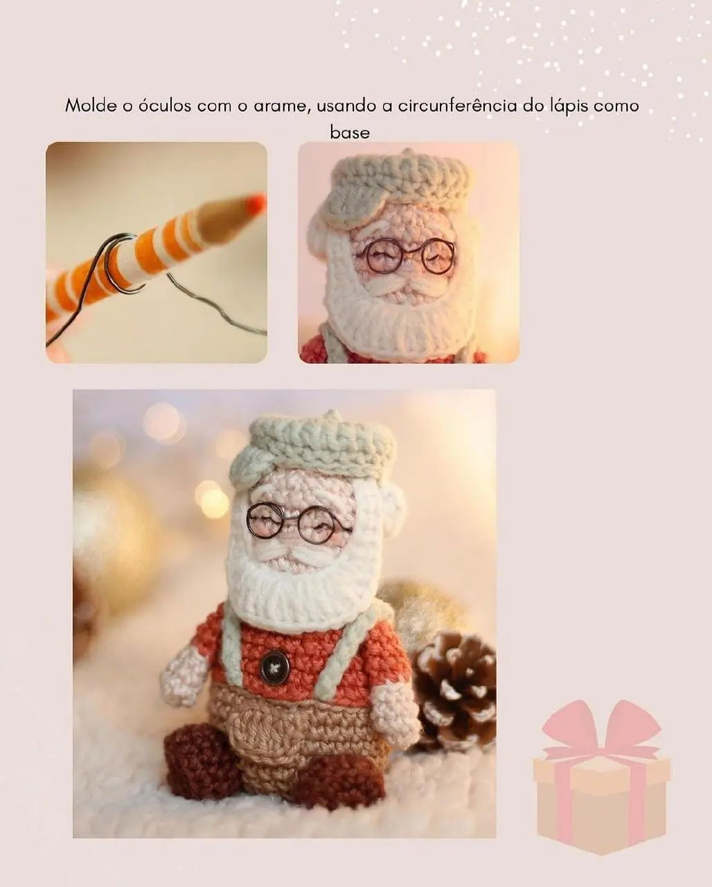 Padrão de Crochê Amigurumi: Papai Noel Natalino com Receita Gratuita
