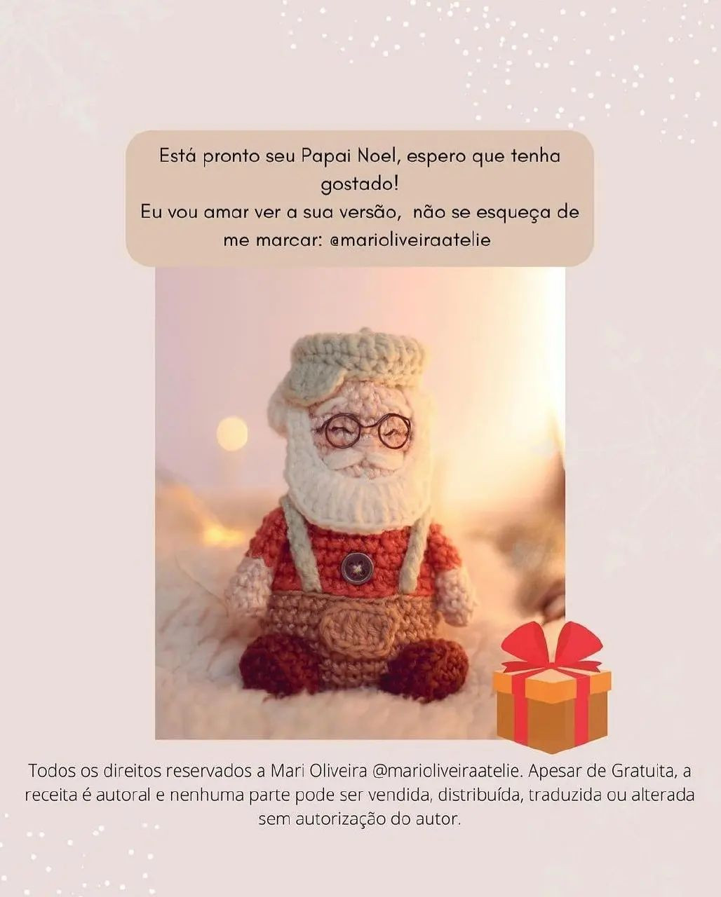 Padrão de Crochê Amigurumi: Papai Noel Natalino com Receita Gratuita