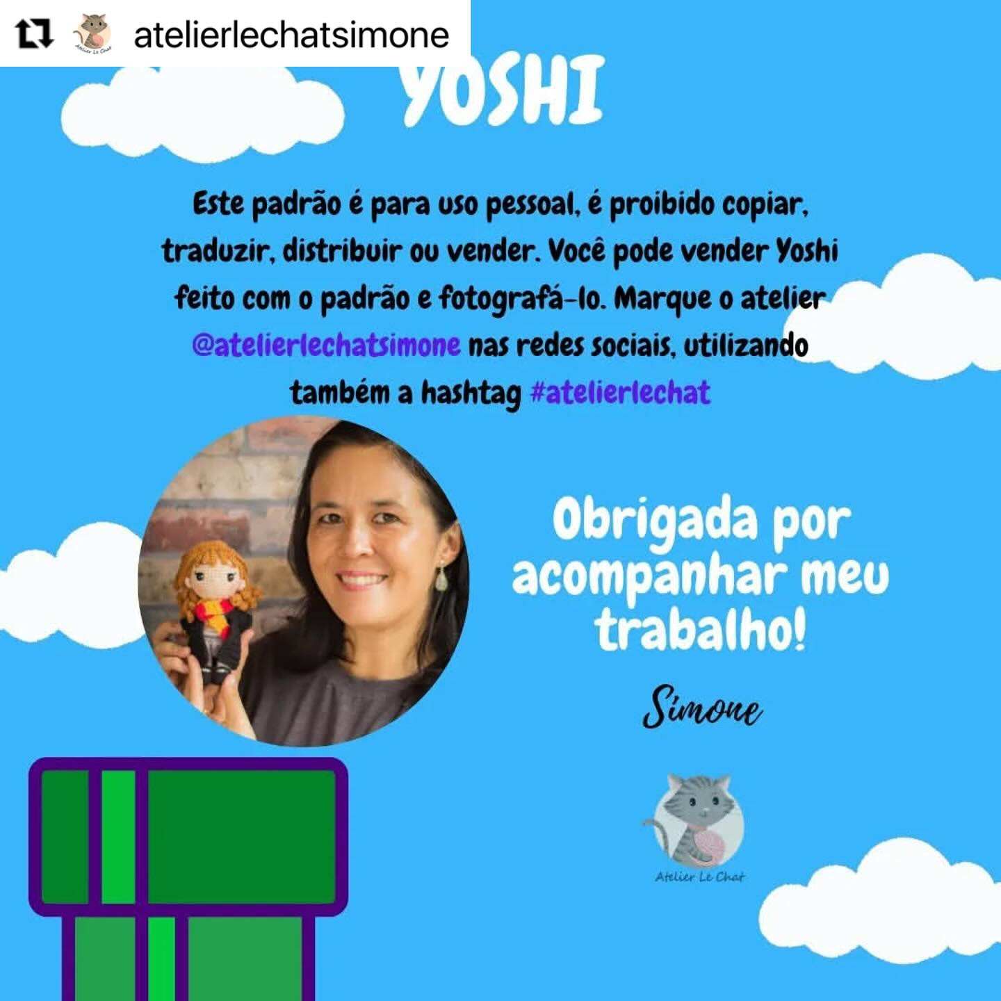 Padrão de Crochê Amigurumi: Receita Grátis para Criar o Yoshi
