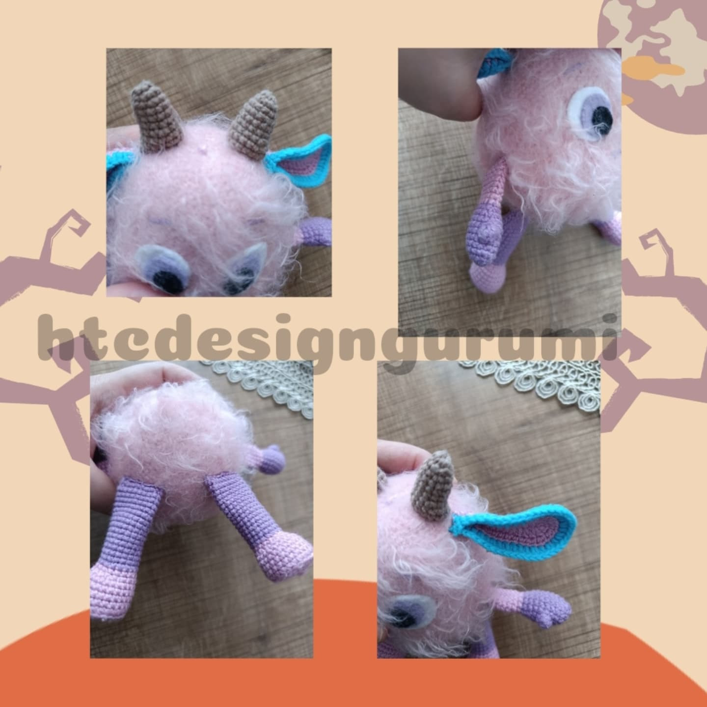 Pamuk Şeker Canavarı İçin Ücretsiz Amigurumi Deseni