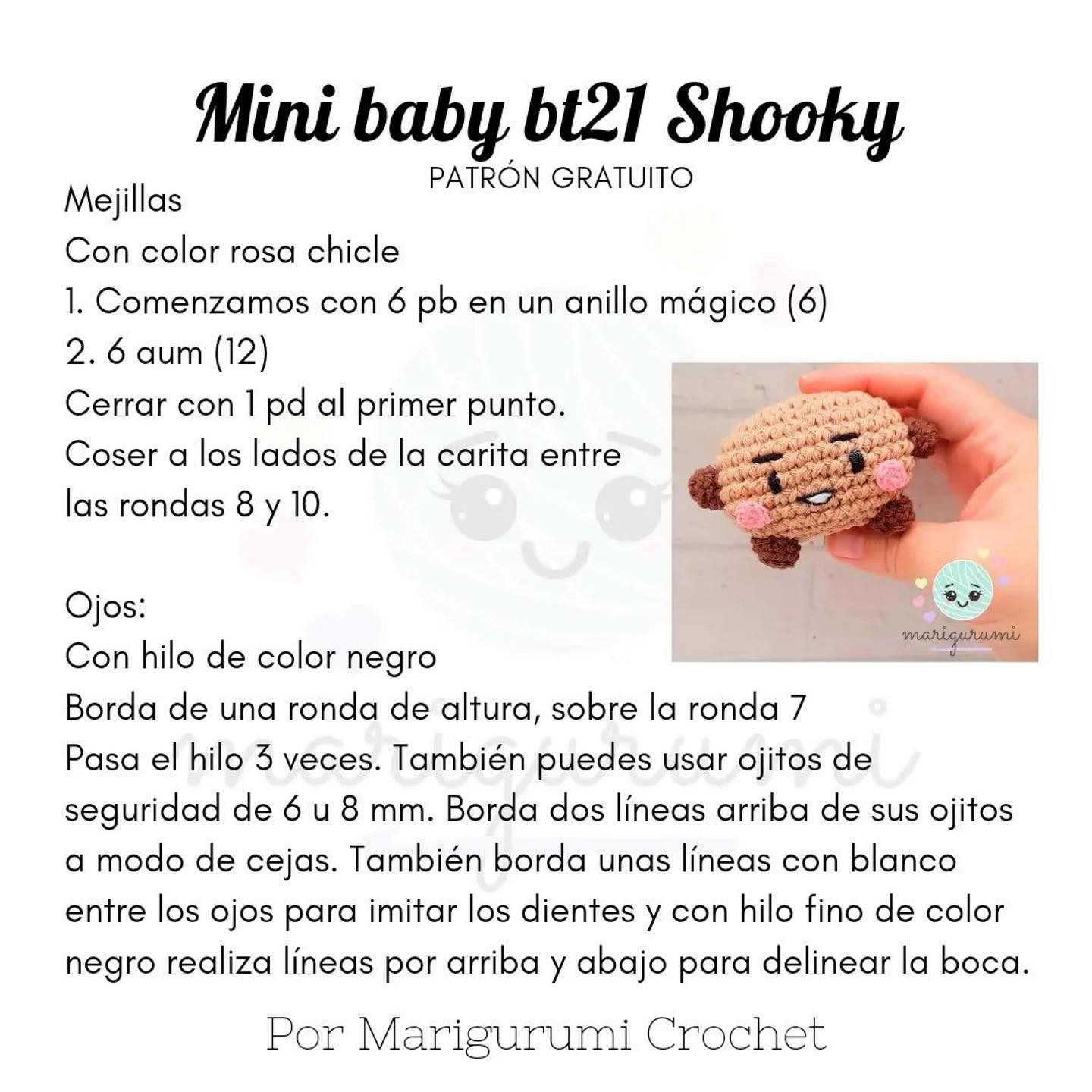 Patrón de amigurumi de galleta sonriente hecha a crochet