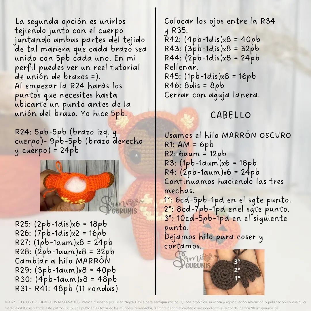 "Patrón de Amigurumi de Halloween: Disfraz de Osito con Calabaza"