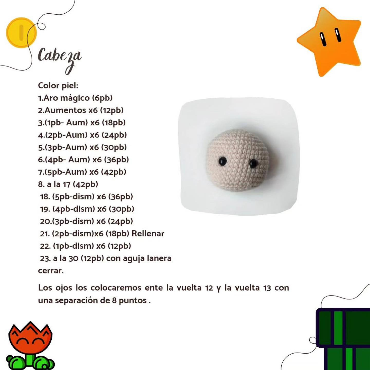 Patrón de Amigurumi de Princesa con Corona y Vestido Rosa
