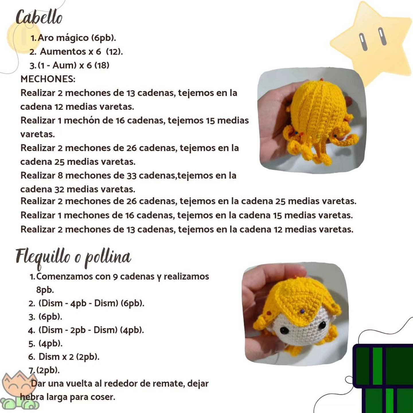 Patrón de Amigurumi de Princesa con Corona y Vestido Rosa