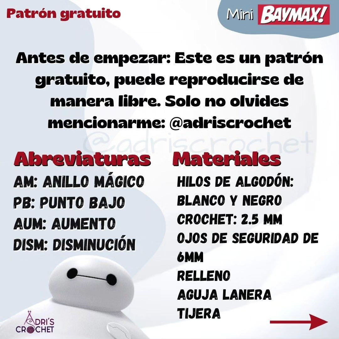 Patrón de amigurumi gratis: Crea tu propio Mini Baymax