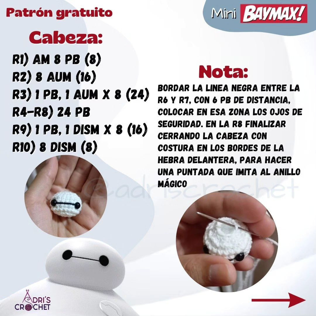 Patrón de amigurumi gratis: Crea tu propio Mini Baymax