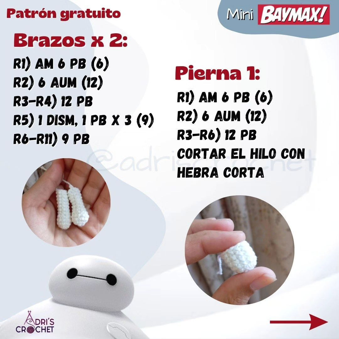Patrón de amigurumi gratis: Crea tu propio Mini Baymax