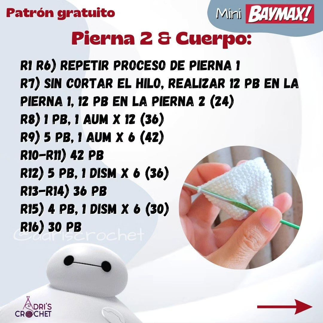 Patrón de amigurumi gratis: Crea tu propio Mini Baymax