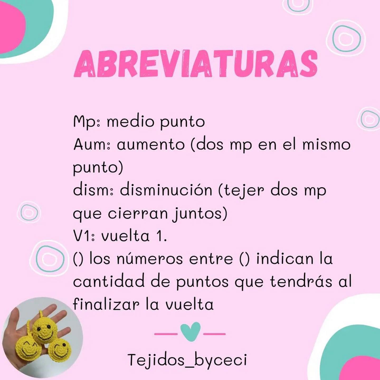Patrón de caritas sonrientes de ganchillo fácil y rápido