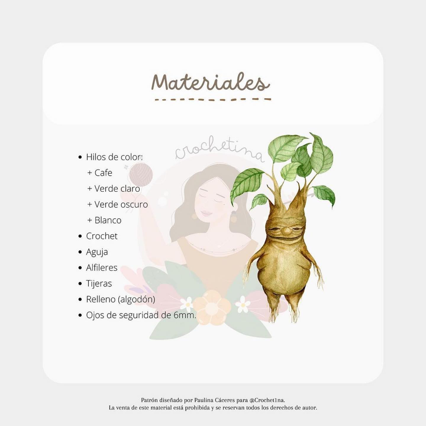 Patrón de crochet de mandrágora inspirado en la magia, gratis y encantador