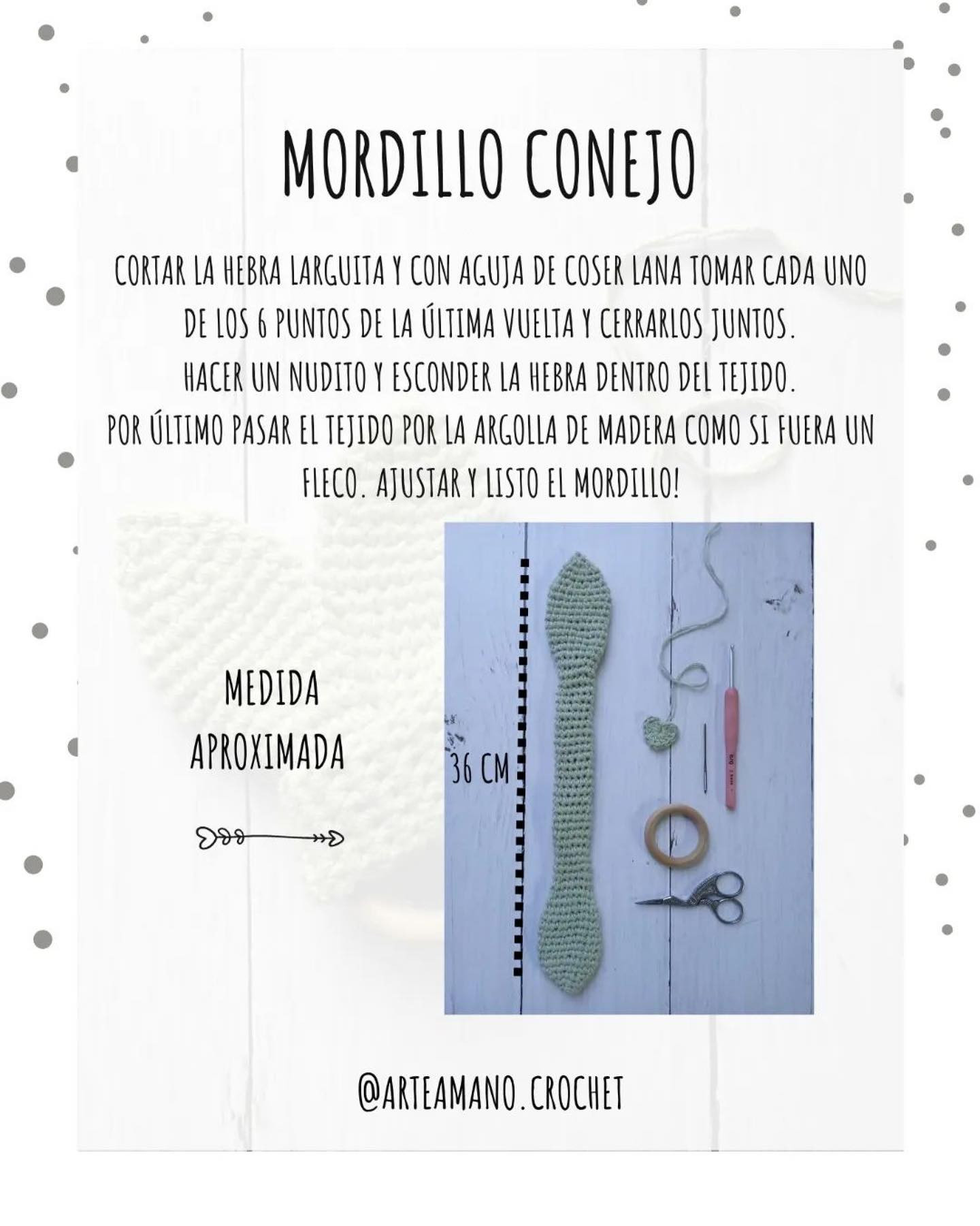 Patrón de Crochet para Mordedor de Conejo con Orejas y Corazón