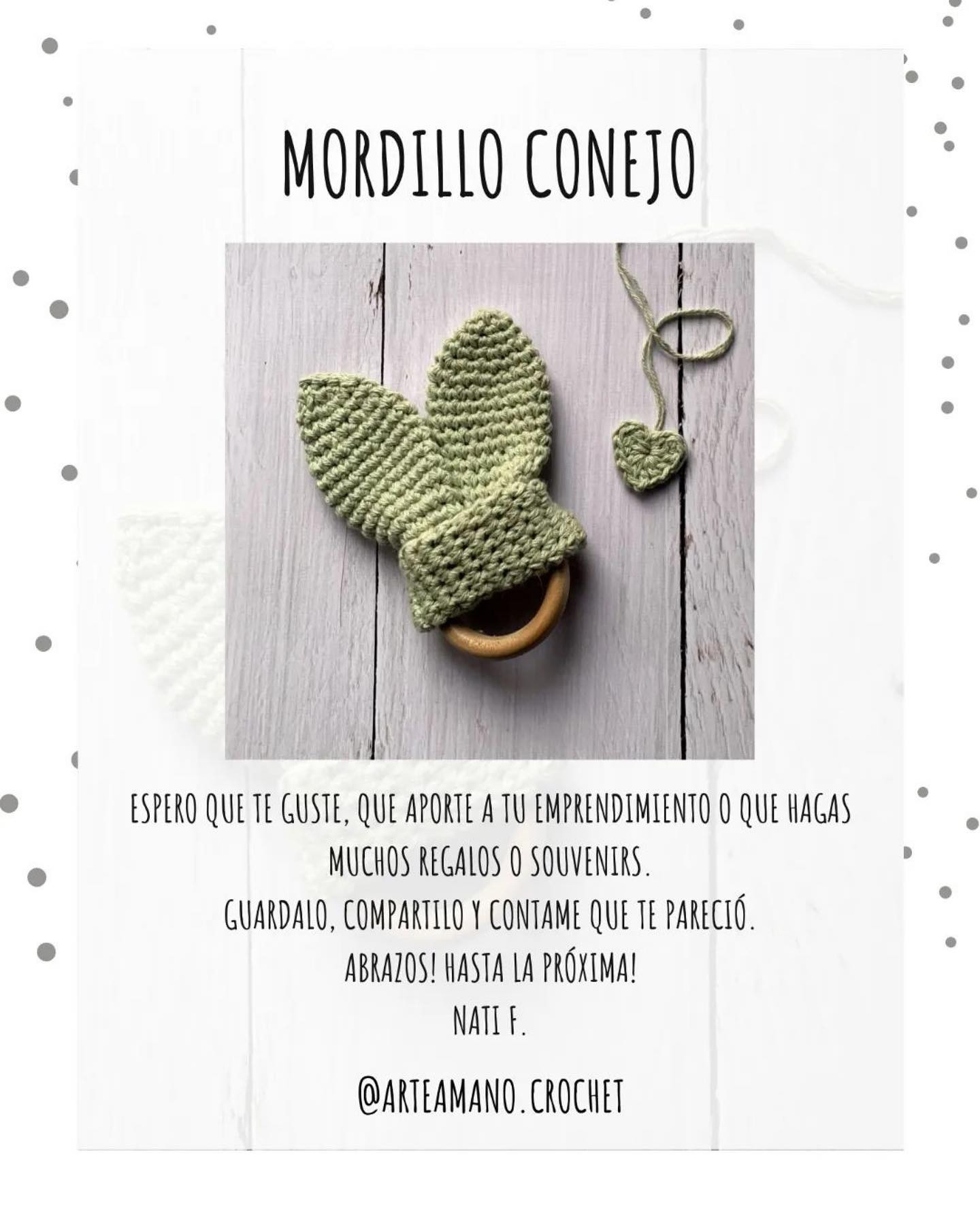 Patrón de Crochet para Mordedor de Conejo con Orejas y Corazón