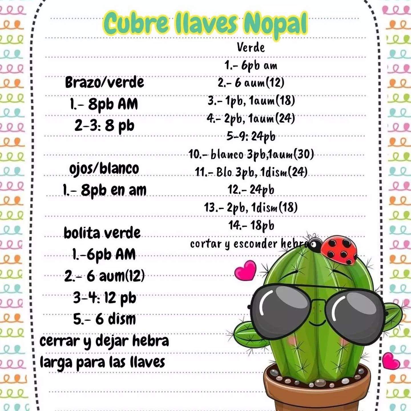 Patrón de Cubre Llaves en Forma de Nopal: ¡Gratis y Divertido!