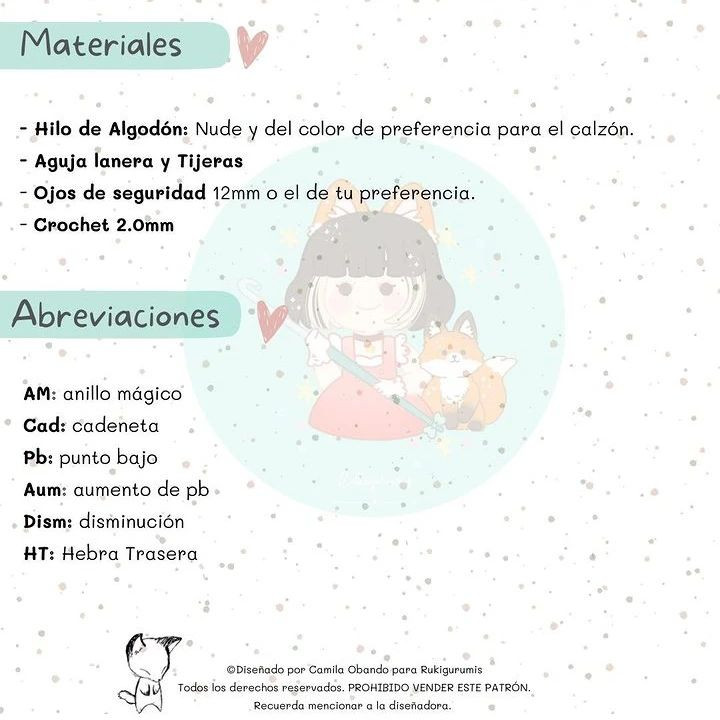 Patrón de muñeco amigurumi básico para principiantes en crochet.