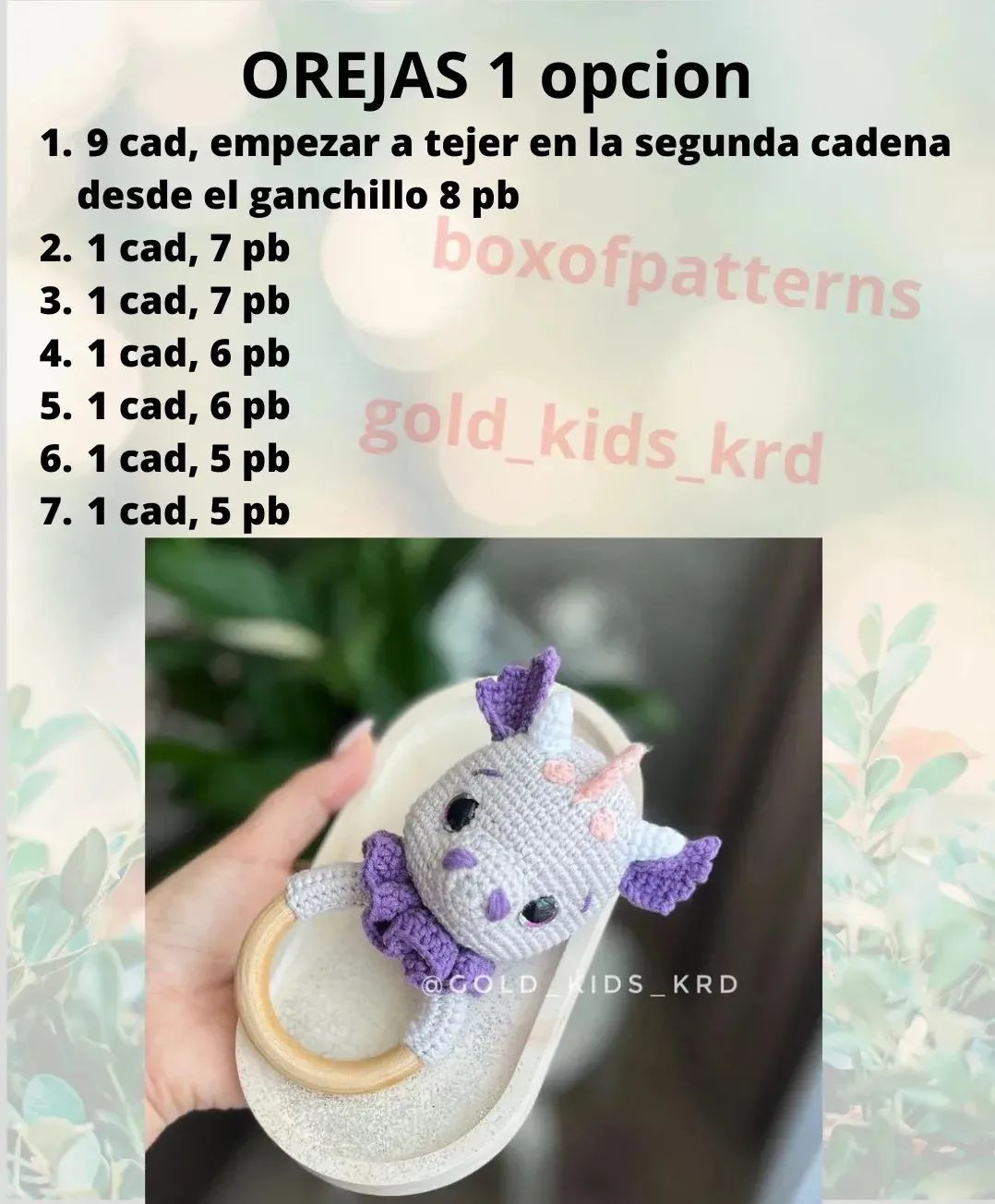 Patrón de sonajero de dragón amigurumi para bebés, fácil y gratuito