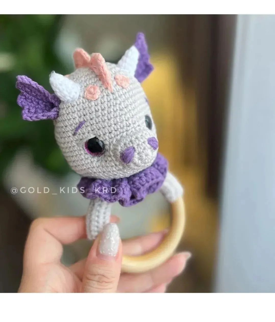 Patrón de sonajero de dragón amigurumi para bebés, fácil y gratuito