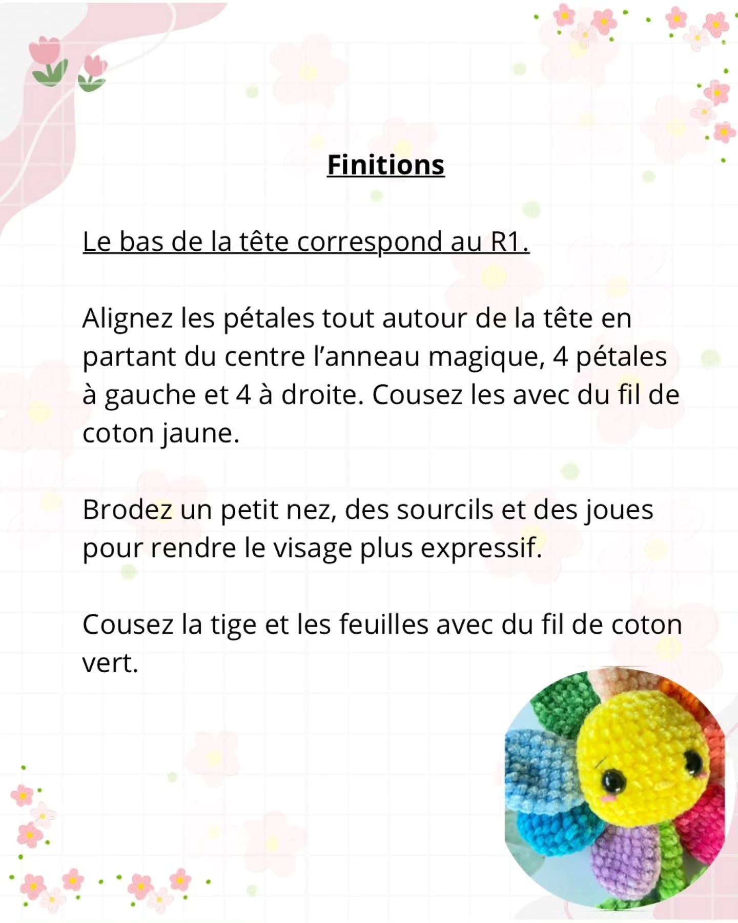 Patron gratuit pour crocheter une fleur arc-en-ciel adorable et colorée