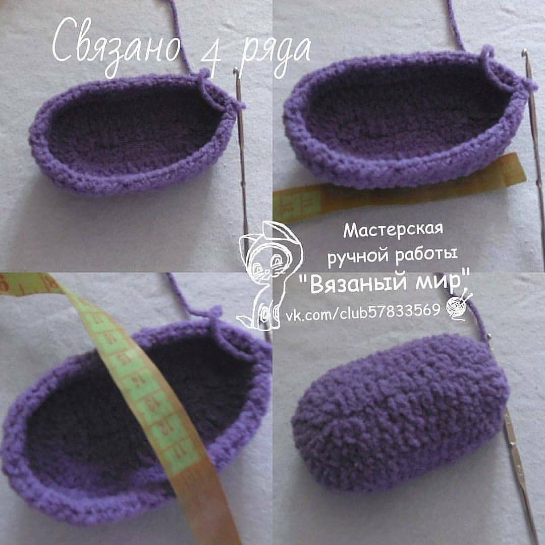 Плюшевые пинетки крючком с ушками: описание и схема