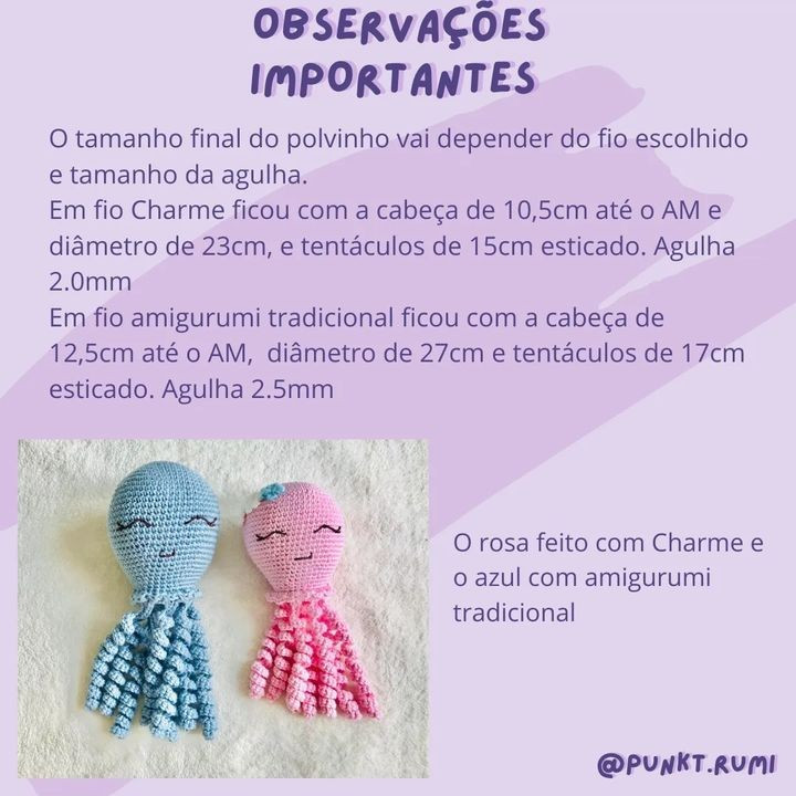 Polvo de Crochê Adorável para Decoração ou Presente